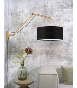 Online Wandlamp Andes - Bamboe/Zwart - 95x47x55cm Muurverlichting