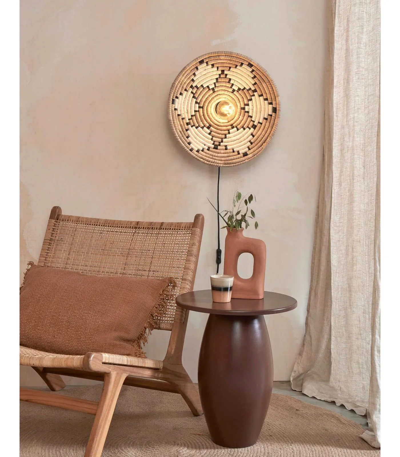 Discount Wandlamp Andros - Naturel/Wit - Ø45cm Muurverlichting