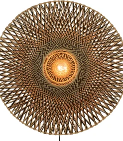 New Wandlamp Bali - Bamboe/Zwart - Ø87cm Muurverlichting