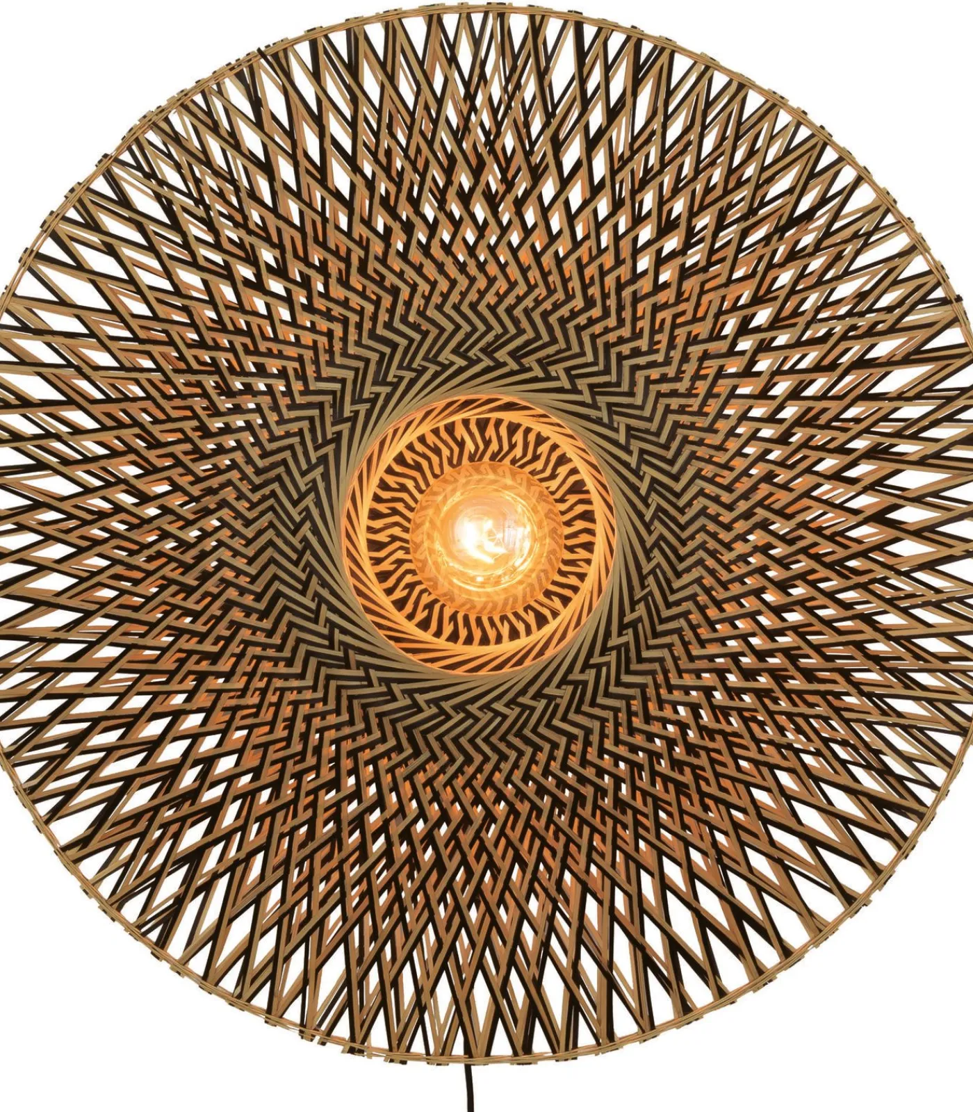 New Wandlamp Bali - Bamboe/Zwart - Ø87cm Muurverlichting