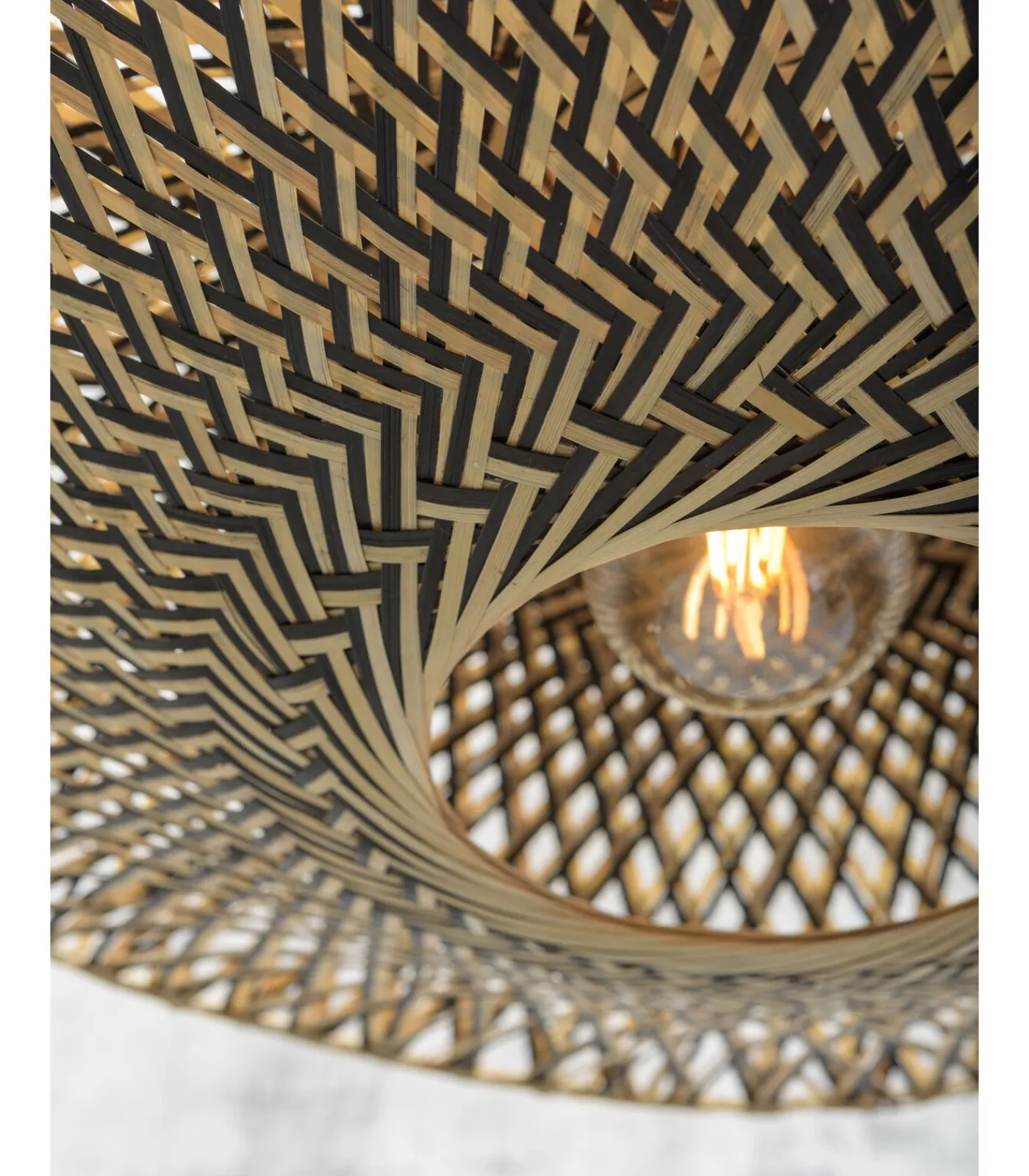 New Wandlamp Bali - Bamboe/Zwart - Ø87cm Muurverlichting