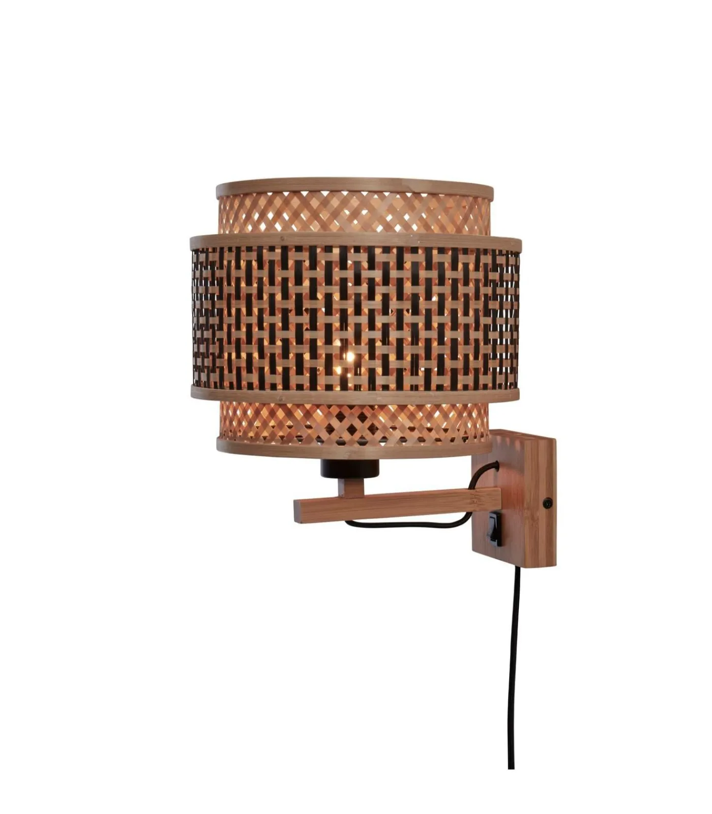 Clearance Wandlamp Bhutan - Bamboe - Ø25cm Muurverlichting