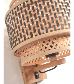 Clearance Wandlamp Bhutan - Bamboe - Ø25cm Muurverlichting
