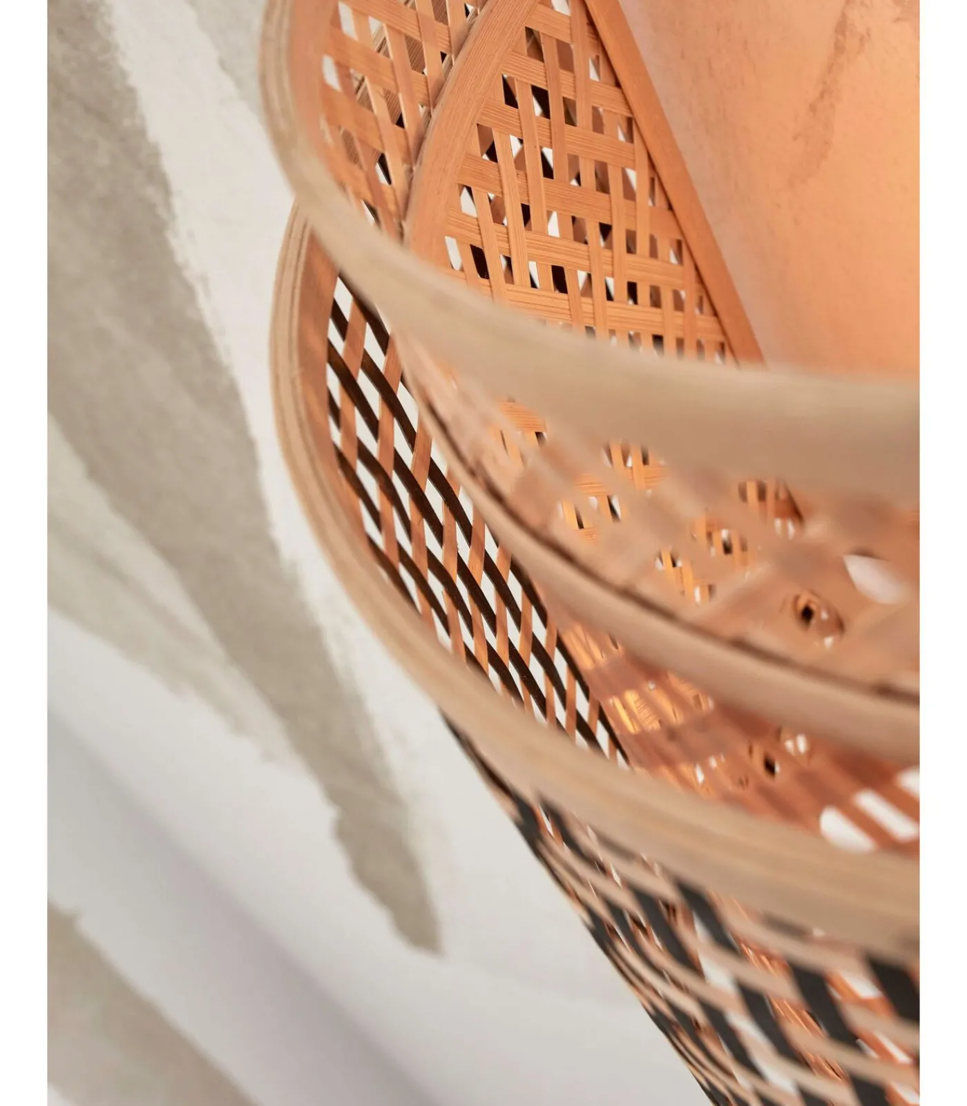 Hot Wandlamp Bhutan - Bamboe/Zwart - 32x16x27cm Muurverlichting