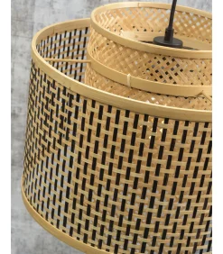 New Wandlamp Bhutan - Bamboe/Zwart - 90x40x55cm Muurverlichting