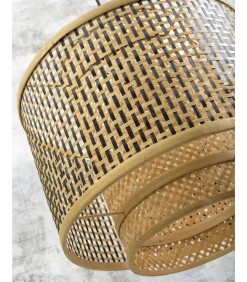 Hot Wandlamp Bhutan - Bamboe/Zwart - 55x44x45cm Muurverlichting