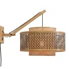 Sale Wandlamp Bhutan - Bamboe/Zwart - 57x50x50cm Muurverlichting