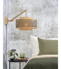 Sale Wandlamp Bhutan - Bamboe/Zwart - 57x50x50cm Muurverlichting