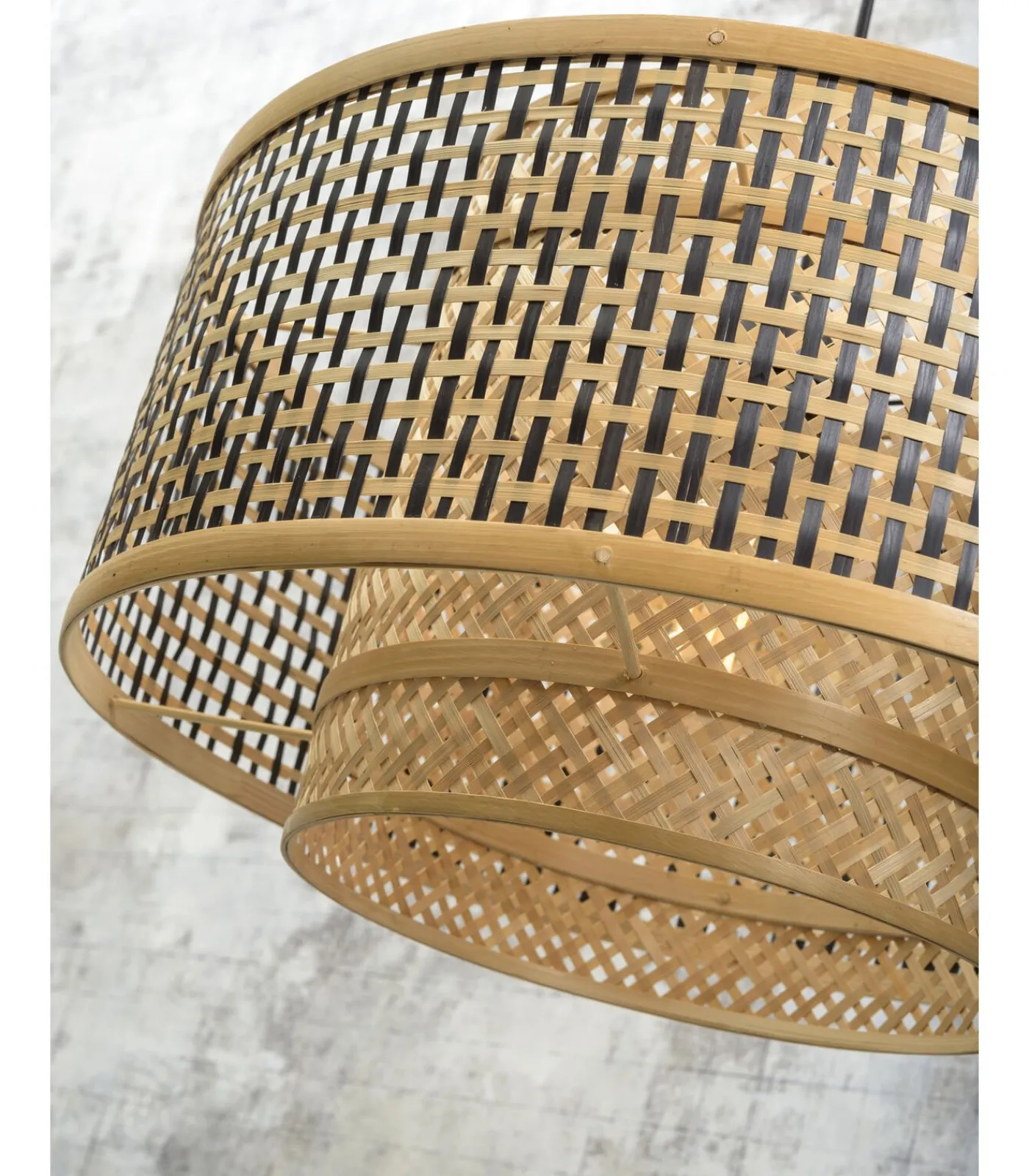 Sale Wandlamp Bhutan - Bamboe/Zwart - 57x50x50cm Muurverlichting