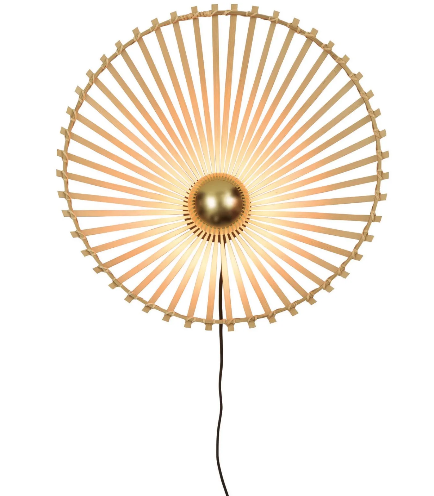 Online Wandlamp Bromo - Bamboe - Asymmetrisch - Ø50cm Muurverlichting