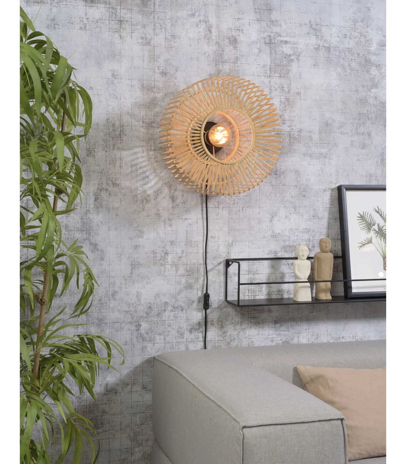 New Wandlamp Bromo - Bamboe - Ø40cm Muurverlichting