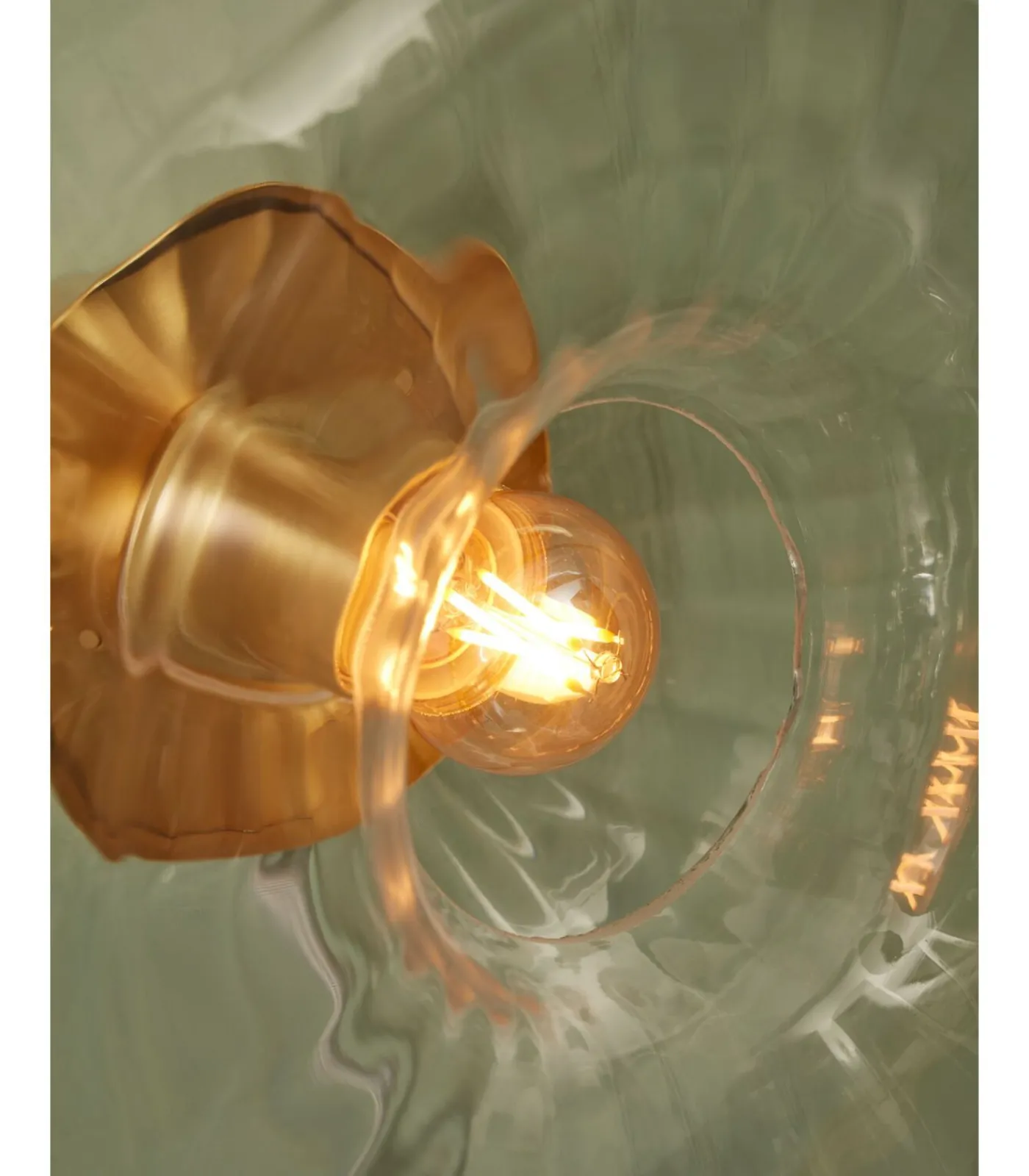 Outlet Wandlamp Brussels - Goud/Glas - Ø27cm Muurverlichting