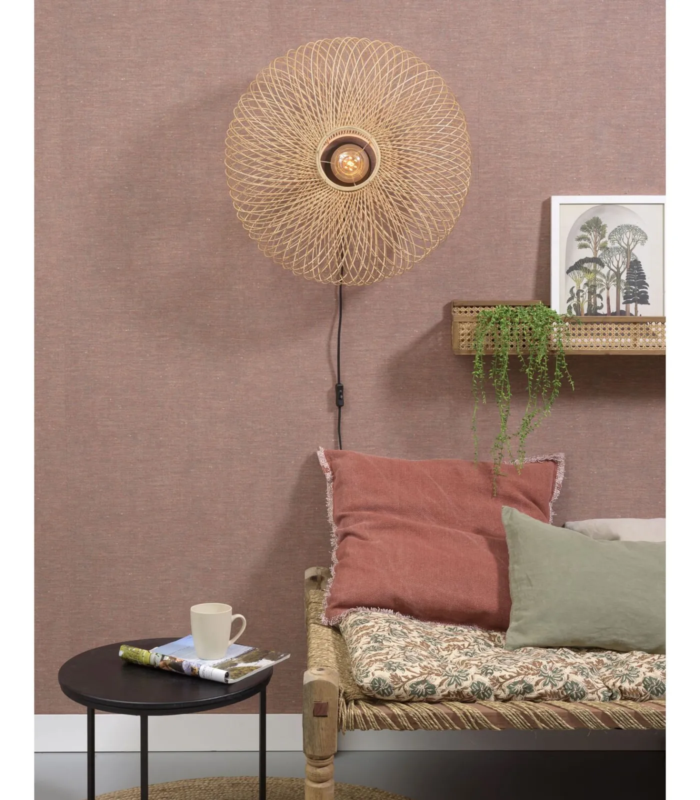 Clearance Wandlamp Cango - Bamboe - Ø60cm Muurverlichting