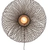 Online Wandlamp Cango - Bamboe Zwart - Ø60cm Muurverlichting