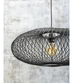 Wandlamp Cango - Bamboe/Zwart - 105x60x60cm Muurverlichting