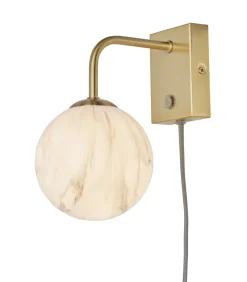 Outlet Wandlamp Carrara - Goud/Wit - 12x18x21cm Muurverlichting