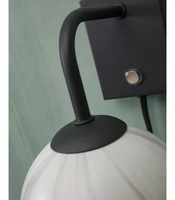 Hot Wandlamp Carrara - Zwart/Wit - 12x18x21cm Muurverlichting