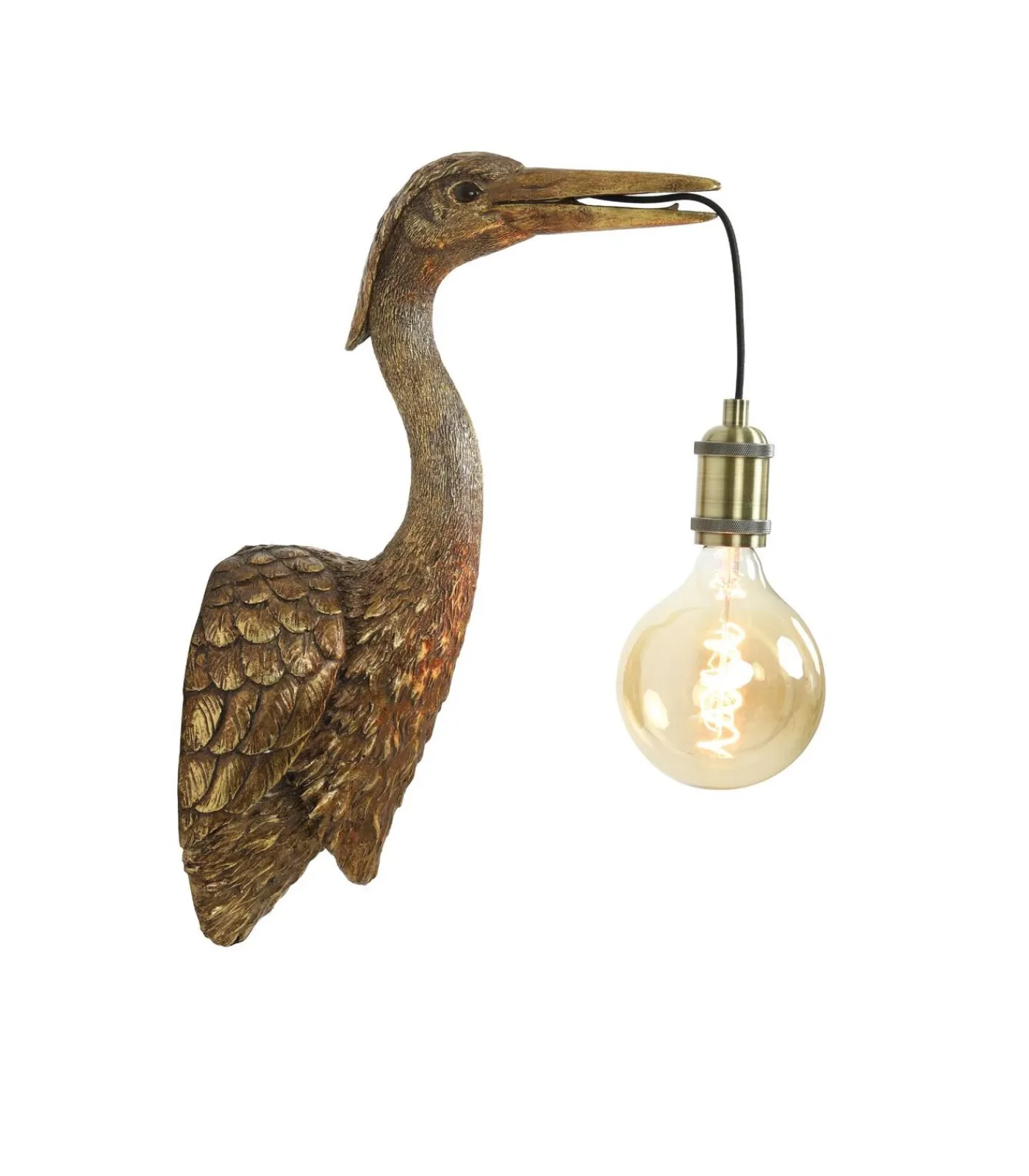 New Wandlamp Crane - Antiek Brons - 29.5x16x48cm Muurverlichting