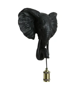New Wandlamp Elephant - Zwart - 35x13x36cm Muurverlichting