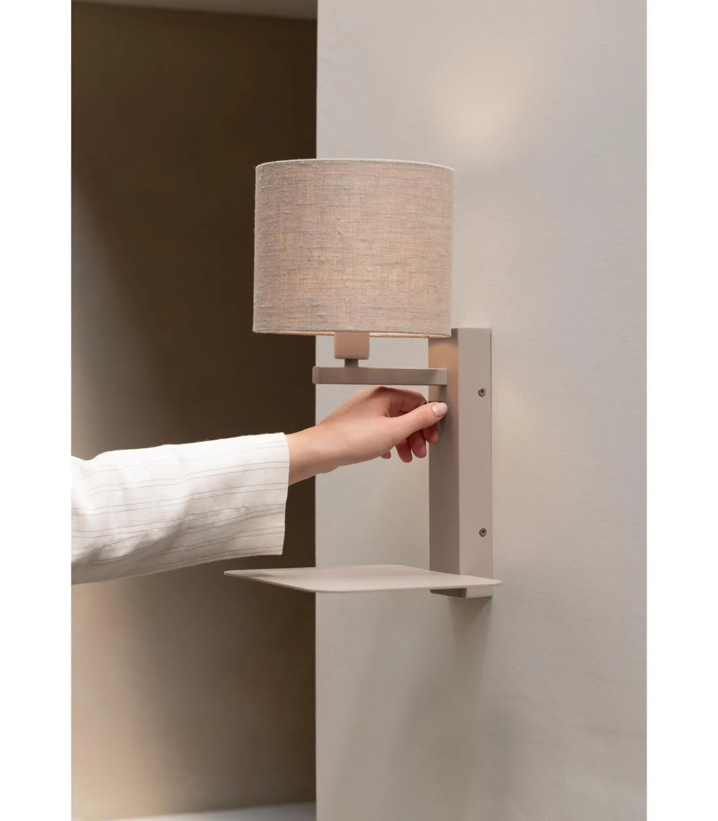 Clearance Wandlamp Florence - Bruin - 24x24x42cm Muurverlichting