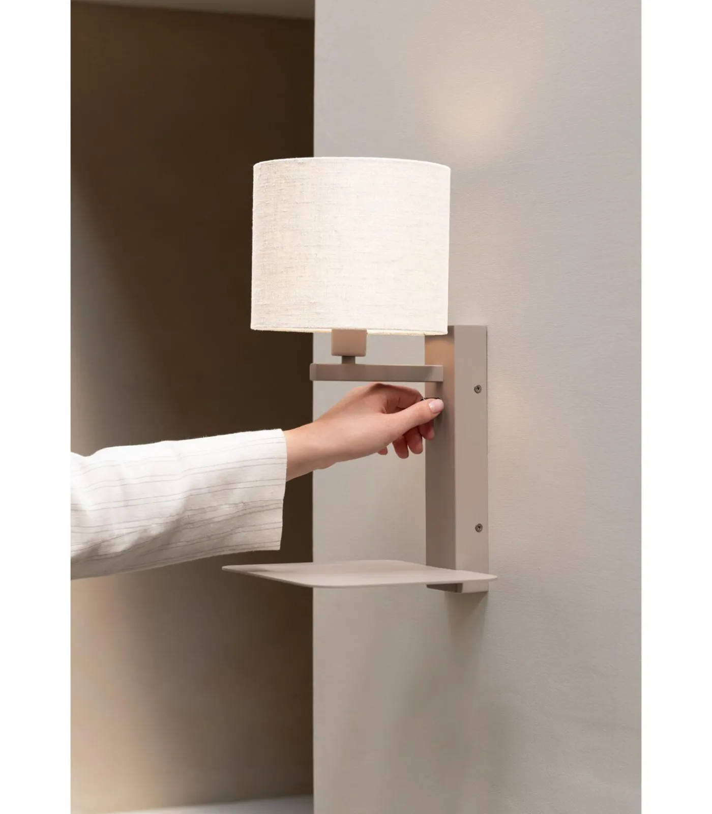 Clearance Wandlamp Florence - Bruin - 24x24x42cm Muurverlichting