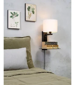 Clearance Wandlamp Florence - Wit/Zwart - 24x22x42cm Muurverlichting