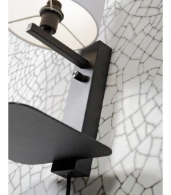 Clearance Wandlamp Florence - Wit/Zwart - 24x22x42cm Muurverlichting