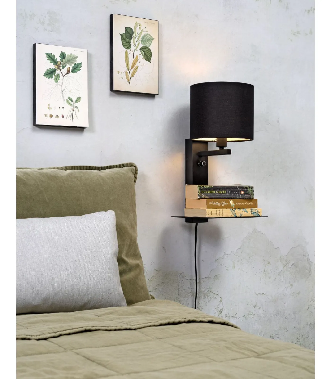 Hot Wandlamp Florence - Zwart/Zwart - 24x22x42cm Muurverlichting
