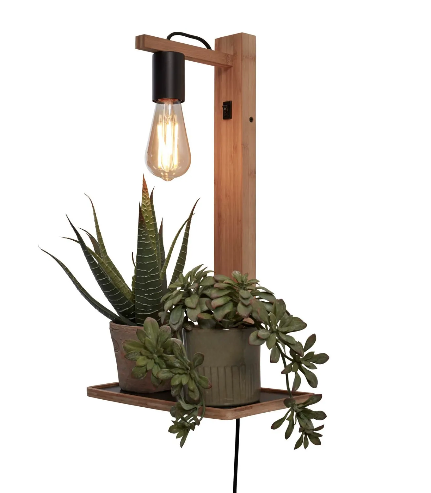Sale Wandlamp Flores - Bamboe - 30x18x52cm Muurverlichting