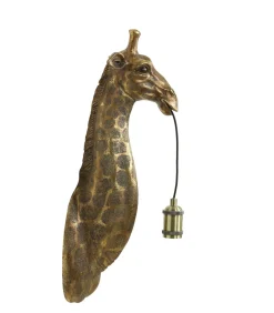 Wandlamp Giraffe - Antiek Brons - 20.5x19x61cm Muurverlichting
