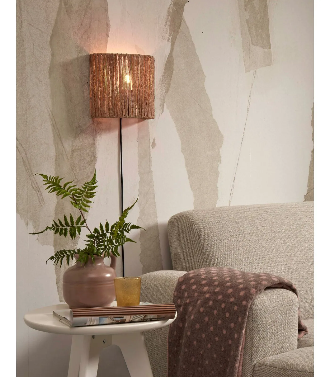 New Wandlamp Iguazu - Jute - 25x25x22cm Muurverlichting