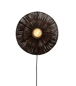 Best Wandlamp Iguazu - Jute Zwart - Ø40cm Muurverlichting