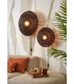 Best Wandlamp Iguazu - Jute Zwart - Ø40cm Muurverlichting