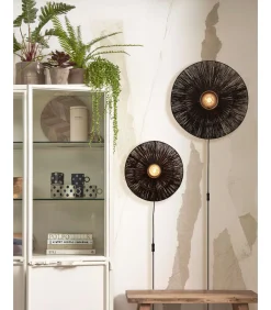 Best Wandlamp Iguazu - Jute Zwart - Ø40cm Muurverlichting