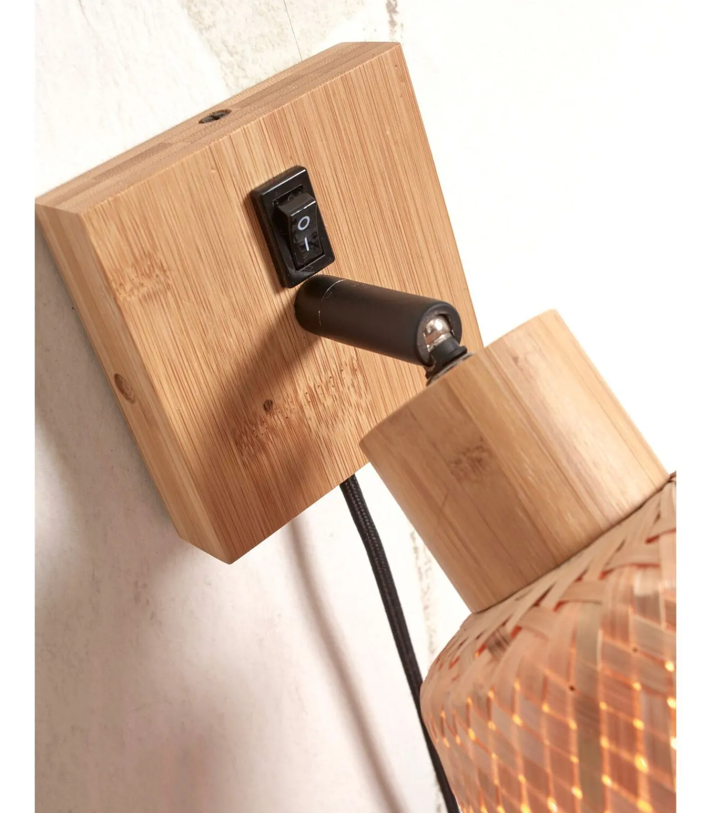 Best Wandlamp Java - Bamboe - Ø15cm Muurverlichting