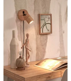 Outlet Wandlamp Java - Bamboe - Ø12cm Muurverlichting