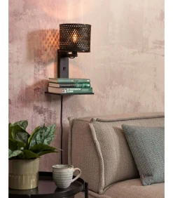 New Wandlamp Java - Bamboe Zwart - 30x22x52cm Muurverlichting