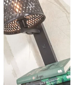 New Wandlamp Java - Bamboe Zwart - 30x22x52cm Muurverlichting