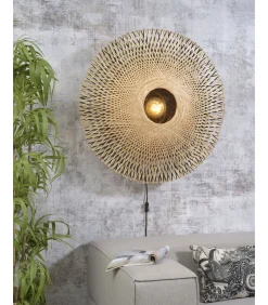 Outlet Wandlamp Kalimantan - Bamboe - Ø87cm Muurverlichting