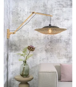 Online Wandlamp Kalimantan - Bamboe/Zwart - 105x60x55cm Muurverlichting