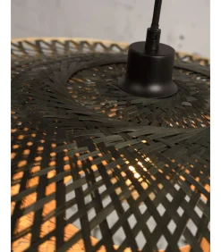 Online Wandlamp Kalimantan - Bamboe/Zwart - 105x60x55cm Muurverlichting