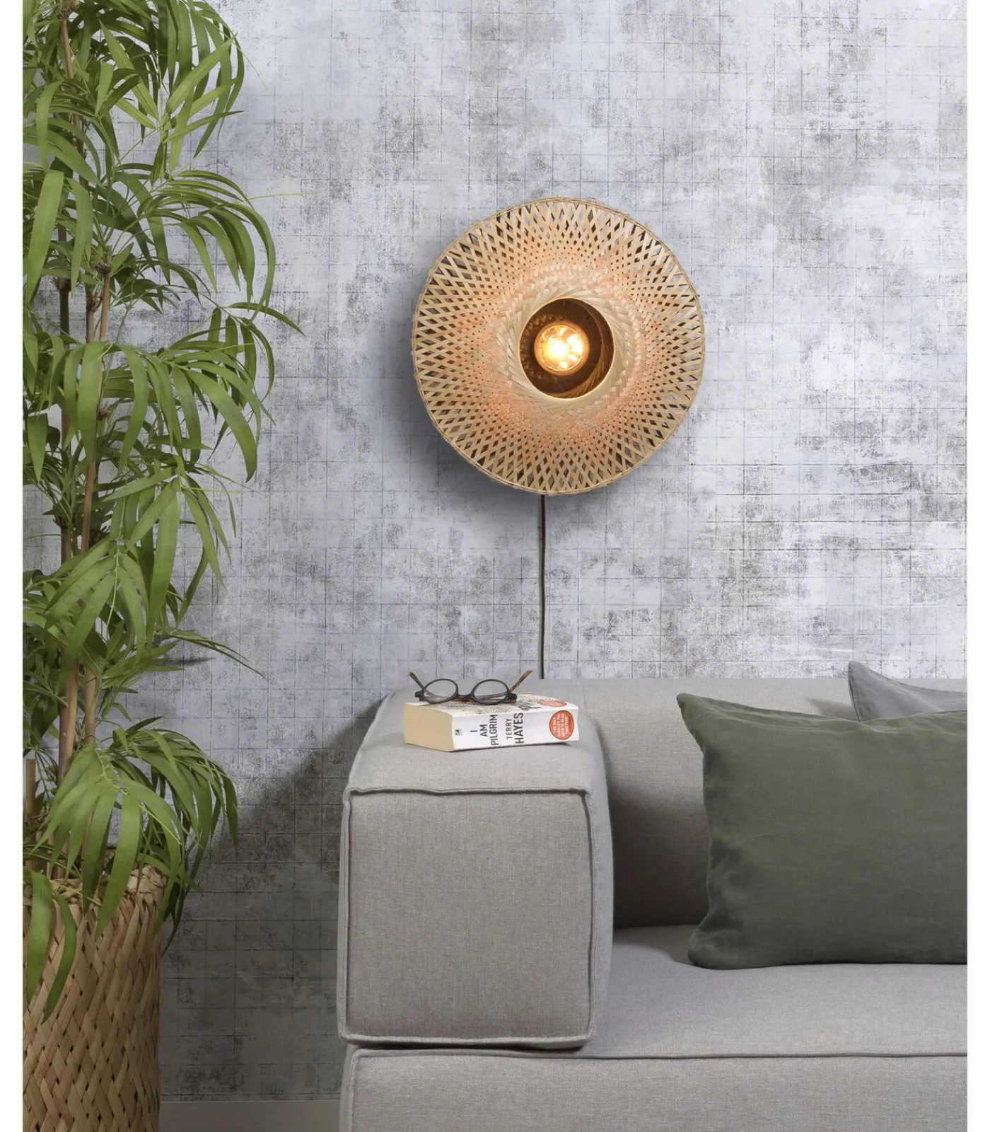 Best Wandlamp Kalimantan - Bamboe - Ø44cm Muurverlichting