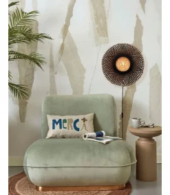 Outlet Wandlamp Kalimantan - Bamboe/Zwart - Ø44cm Muurverlichting