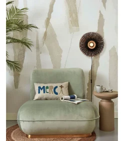 Outlet Wandlamp Kalimantan - Zwart/Bamboe - Ø30cm Muurverlichting