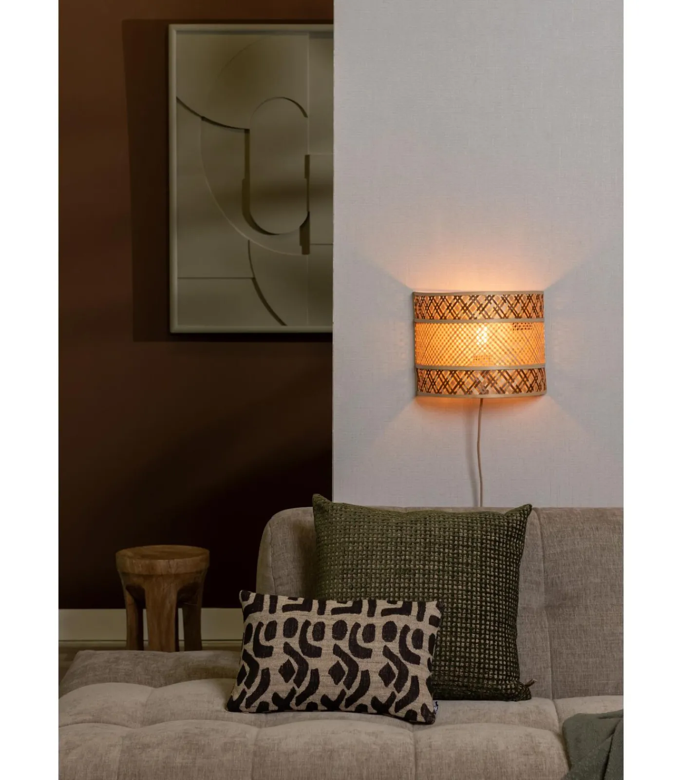 Online Wandlamp Langkawi - Naturel - Ø32cm Muurverlichting