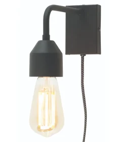 Outlet Wandlamp Madrid - Zwart - 20x7x15cm Muurverlichting