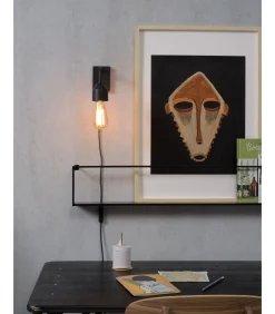 Outlet Wandlamp Madrid - Zwart - 20x7x15cm Muurverlichting