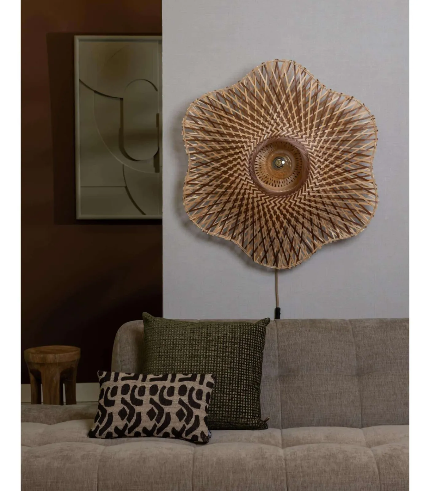 Clearance Wandlamp Madura - Naturel - Ø87cm Muurverlichting