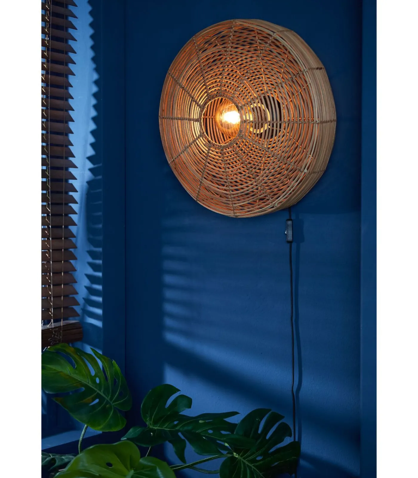 Hot Wandlamp Mataka - Rotan - Ø51cm Muurverlichting