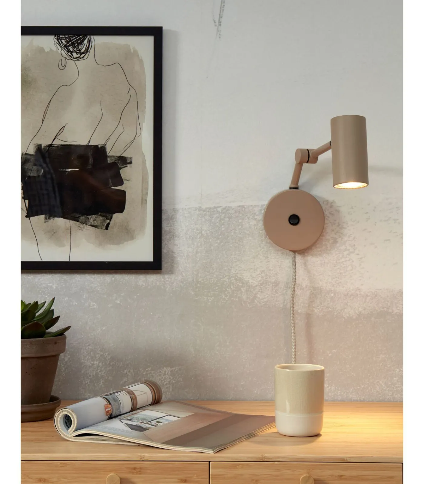 Online Wandlamp Montreux - Grijs - 10.5x21.5x18cm Muurverlichting